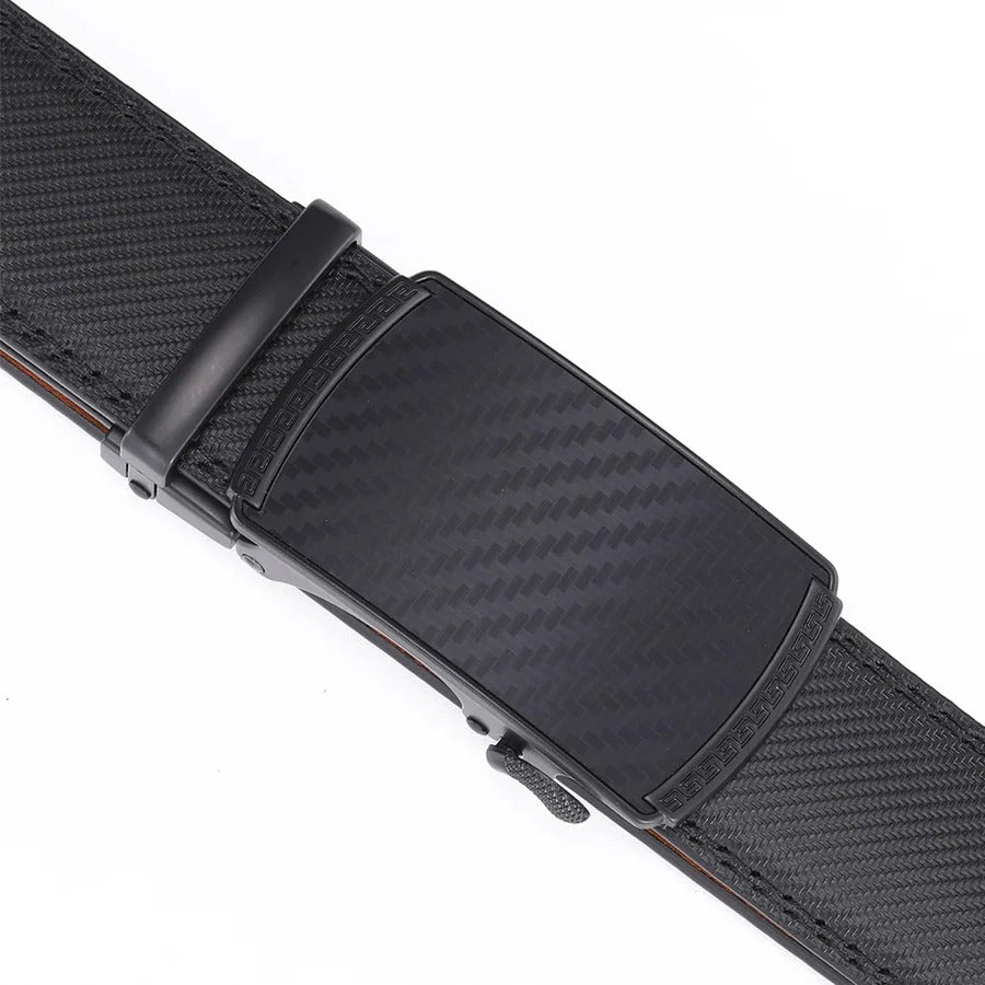 Ratchet Belt with Polished Alloy Buckle and Quarter Inch Adjustments, 28-48in