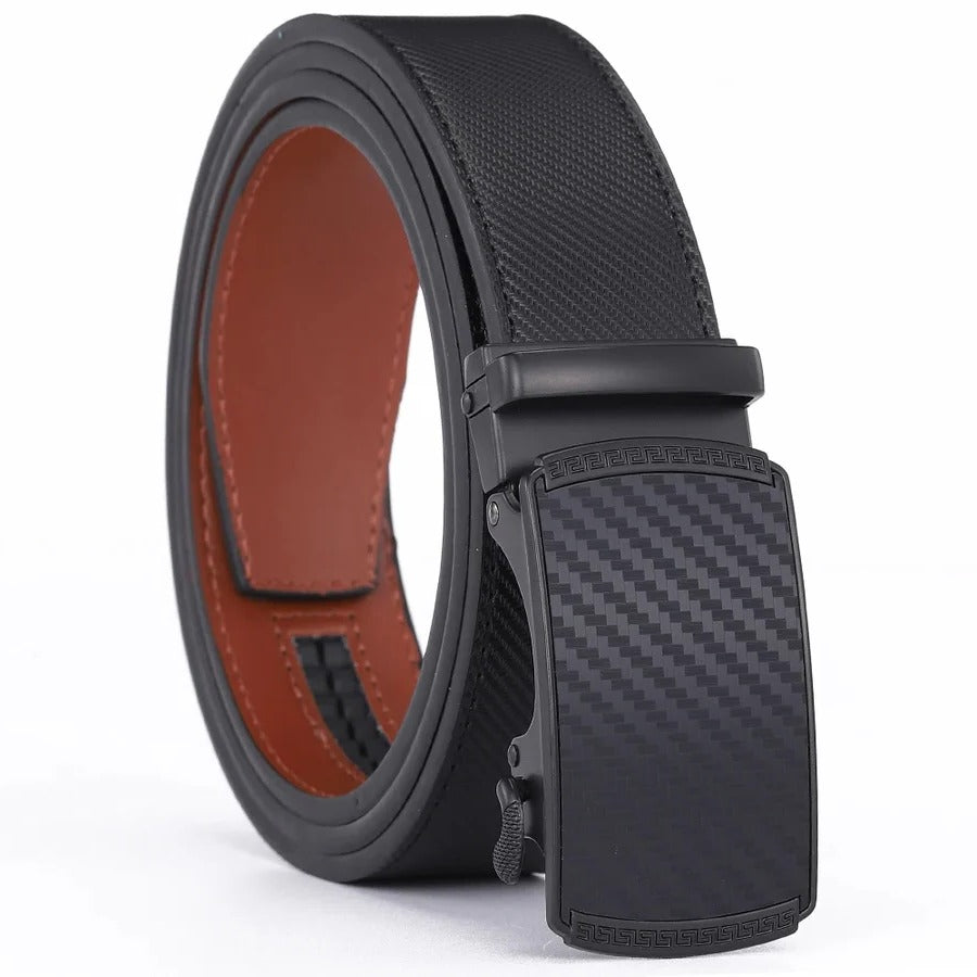 Ratchet Belt with Polished Alloy Buckle and Quarter Inch Adjustments, 28-48in