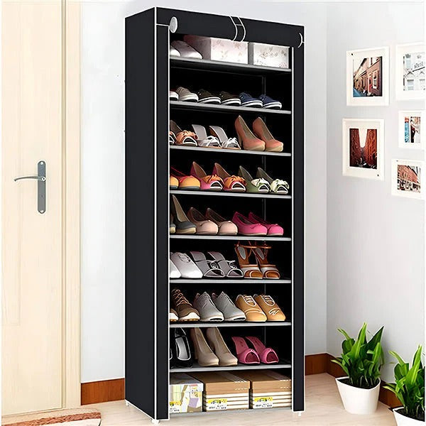 Vertical Shoe Rack with Non Slip Base and Tool Free Assembly, 30 Pair Capacity