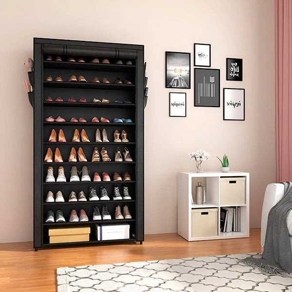 Vertical Shoe Rack with Non Slip Base and Tool Free Assembly, 30 Pair Capacity