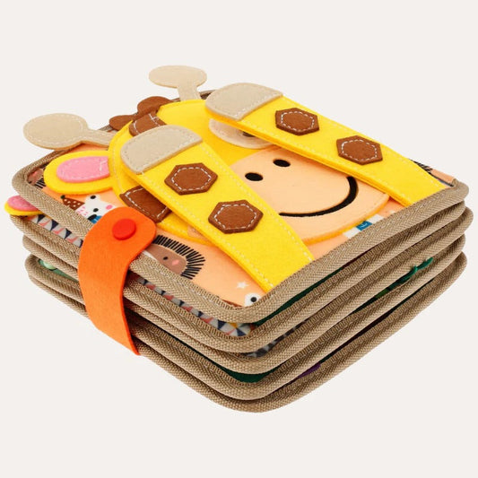 Interactive Activity Book with Multiple Textures and Carry Handle for Toddlers