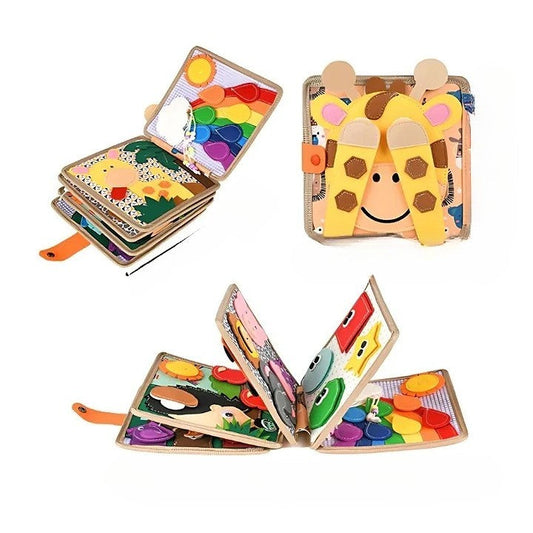 Interactive Activity Book with Multiple Textures and Carry Handle for Toddlers
