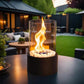 Ethanol Tabletop Fireplace with Glass Cylinder and Flame Snuffer