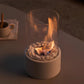 Ethanol Tabletop Fireplace with Glass Cylinder and Flame Snuffer