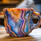 Crystal Textured Coffee Mug with Reflective Mineral Surface and Polished Handle