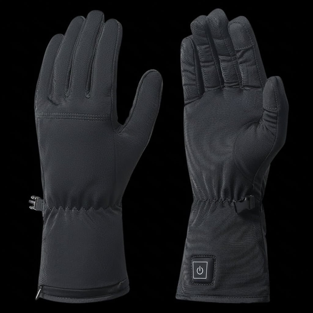 Rechargeable Heated Gloves with Touchscreen Fingertips and Far Infrared Elements