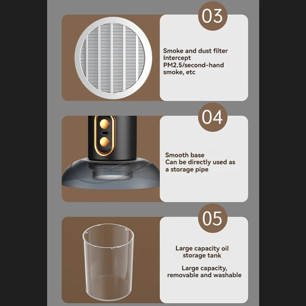 Rechargeable Desktop Air Purifier with Dual Filters and Adjustable Angle
