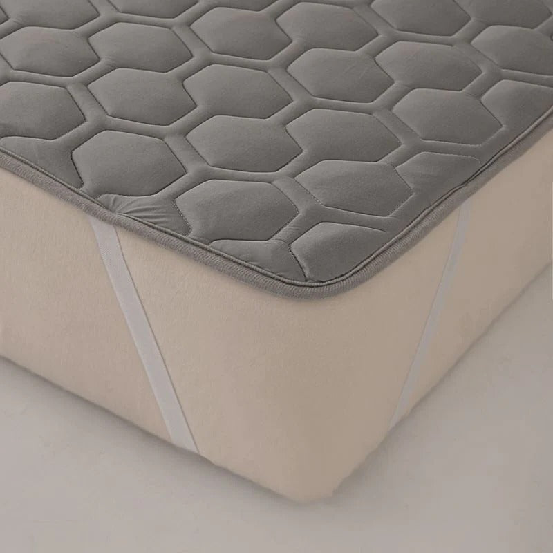 Temperature Regulating Mattress Pad with Quilted Air Channels and Grip Backing