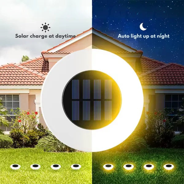 Solar Pathway Lights Set of 4 with Automatic Dusk-to-Dawn Sensor and Dual Color Options