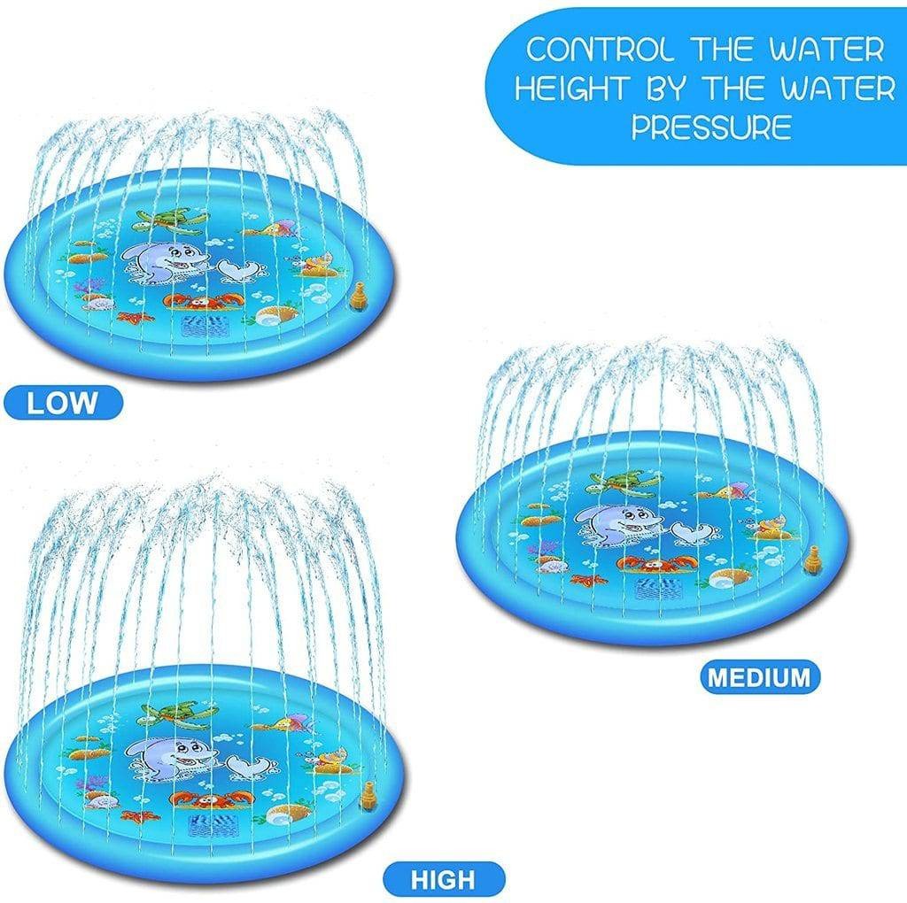 Inflatable Water Play Pad with Ring Sprinkler and Hose Connector, 68 Inch