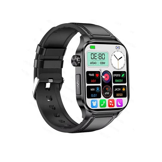 Large-Display Smartwatch with Monitoring, Connectivity, and Daily Assistance Functions