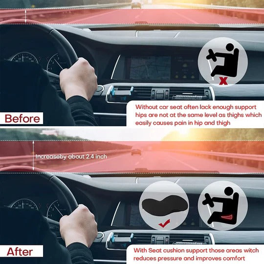 Height-Enhancing Car Seat Cushion for Comfortable Driving