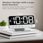 Odokee Digital Alarm Clocks for Bedrooms: Large Bold Number 5 Brightness Dimmer - Easy to Read Across The Room - 5 Alarm Sound 8 Night Light - Silver allveramart