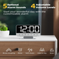 Odokee Digital Alarm Clocks for Bedrooms: Large Bold Number 5 Brightness Dimmer - Easy to Read Across The Room - 5 Alarm Sound 8 Night Light - Silver allveramart