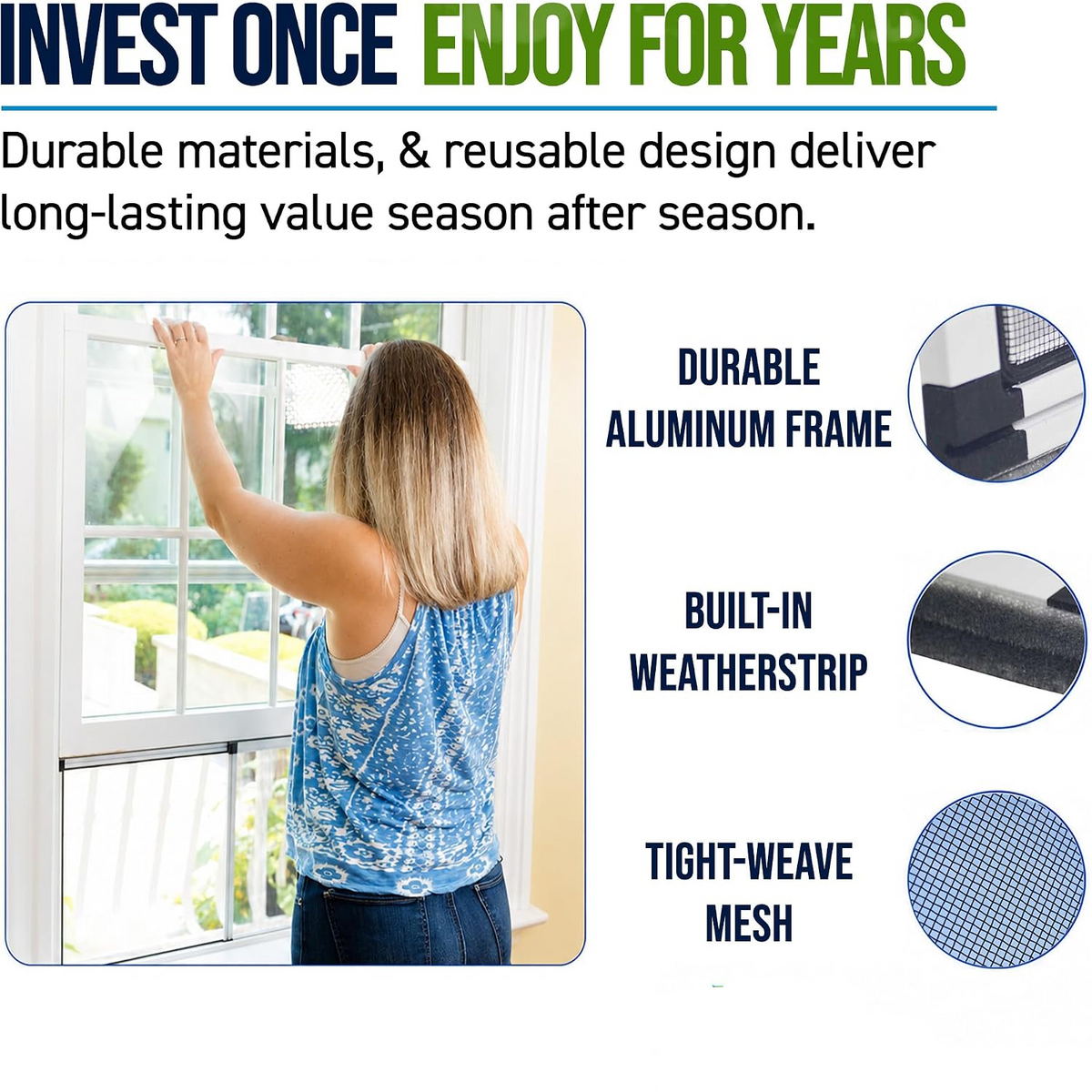 Fenestrelle Expandable Window Screen – 15″ H × 21″–40″ W Horizontal, 2‑Way Adjustable Window Screen with Flame Resistant Fiberglass Mesh, Pack of 2 allveramart