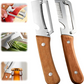 2026 Upgrade Vegetable Peeler With Wooden Handle, Stainless Steel Wide Blade Potato and Carrot Peeler, 3-in-1 Veggie Peeler With Scallion Shredder and Bottle Opener for Kitchen, Camping and Trave allveramart