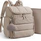 mommore Diaper Bag Backpack, Baby Bag with Waterproof Changing Pad and Stroller Straps for Toddler, Diaper Backpack for Mom Dads with Insulated Pockets & Pacifier Case, Baby Essential, Brown allveramart