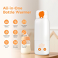 Portable Bottle Warmer for Travel, 12oz Large Capacity Fast Heating, 4 Levels Precise Temperature Control, Long Battery Life, Rechargeable Formula Water Milk Warmer for Car, Airplane & Outdoor Use allveramart
