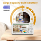 5 Inch HD IPS Screen Temperature Sensor Cry Sound Detection 1000ft Two Way Talk 2.4G Wireless Baby Monitor Baby Phone Camera allveramart