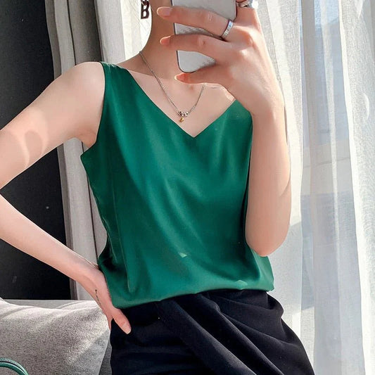 Luxurious Soft Silk Womens Tank Top