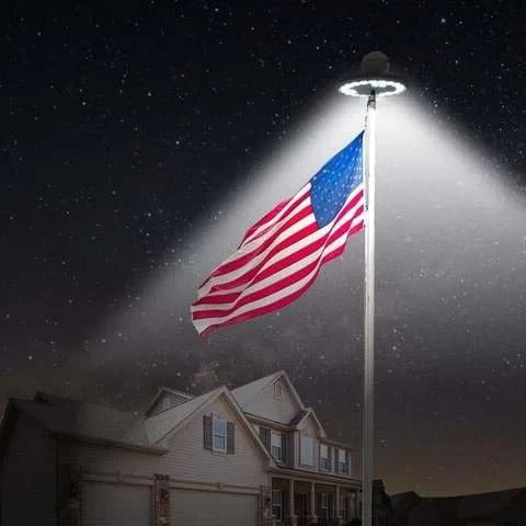 Solar Flagpole Topper Light with 700 Lumens and Automatic Dusk to Dawn Sensor