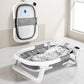 Newborn Bathing Tub with Temperature Alert and Soft Mat, Foldable Design