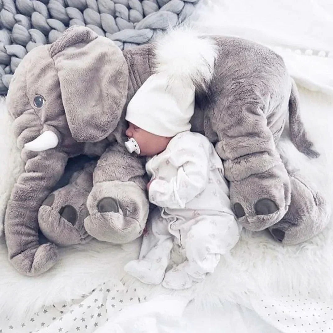 Elephant Plush Pillow with Ultra-Soft Fill and Reinforced Seams, for Nursery Gift