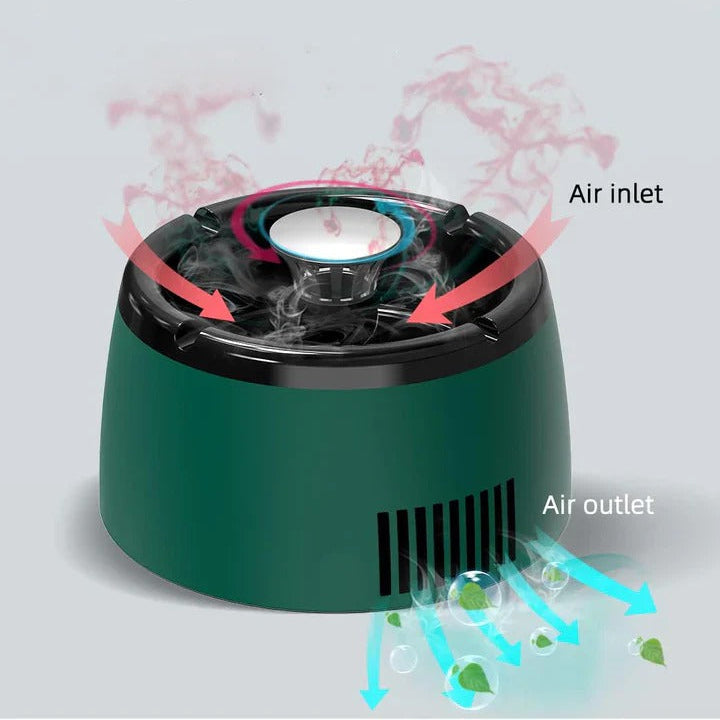 Electric Smokeless Ashtray with Activated Carbon Filter and Rechargeable Battery