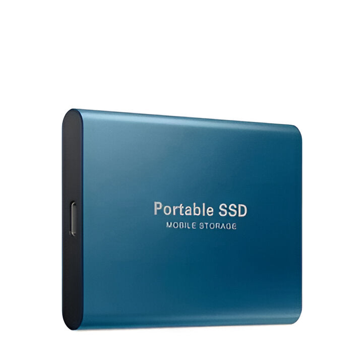 Portable Solid State Drive with Universal Port Connection and Mobile Adapters