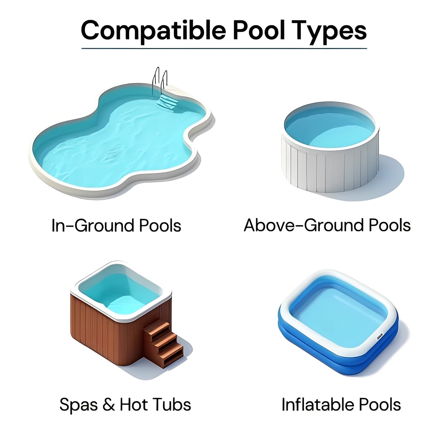 Rechargeable Pool Vacuum with Interchangeable Heads and Snap Attachment System