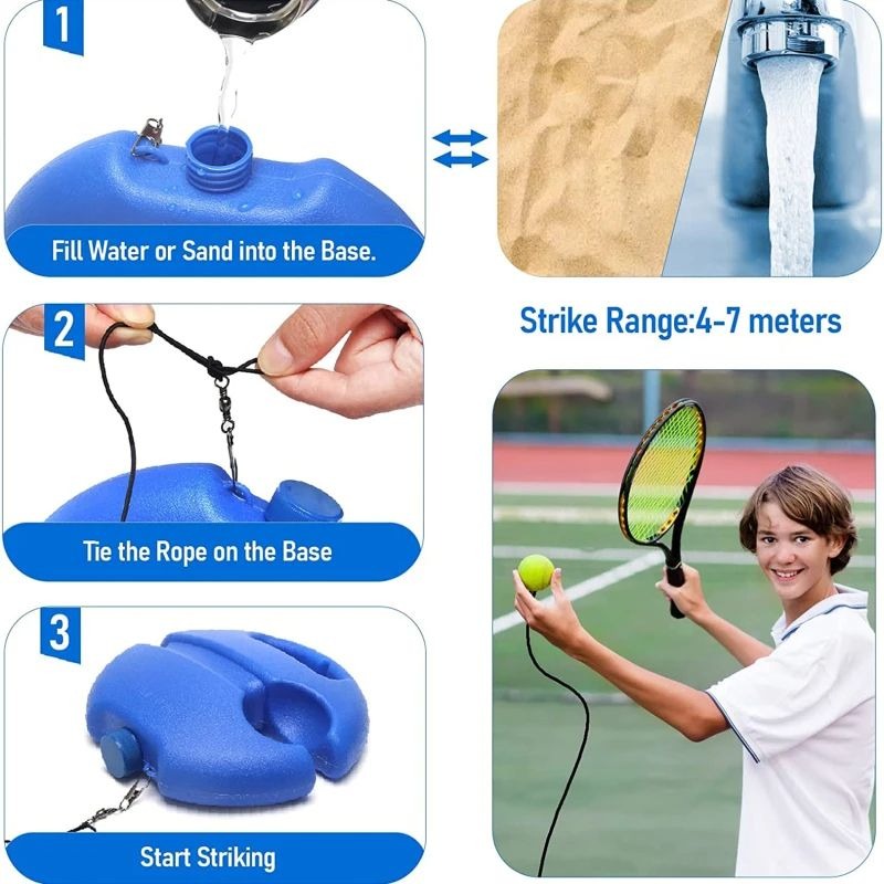 Tennis Rebound Ball Trainer for Solo Practice and Indoor Training