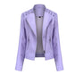 Women's Leather Jacket Lambskin Material and Zipper Closure