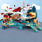 Dinosaur Race Track Playset with Eight Cars and Multi-Level Construction