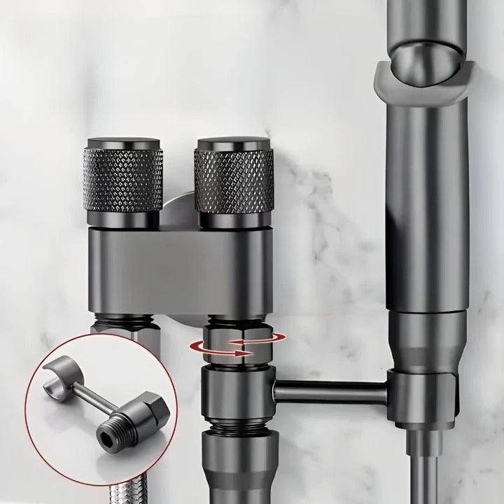 Wall Mounted Bidet Sprayer with Brass Construction and Pressure Control Handle