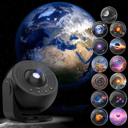 LED Film Disc Projector with 13 Space Discs and Silent 360 Rotation