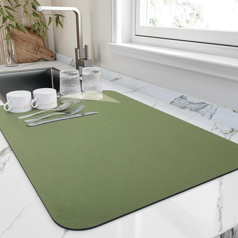 Absorbent Dish Drying Mat with Porous Microfiber and Fast Evaporation
