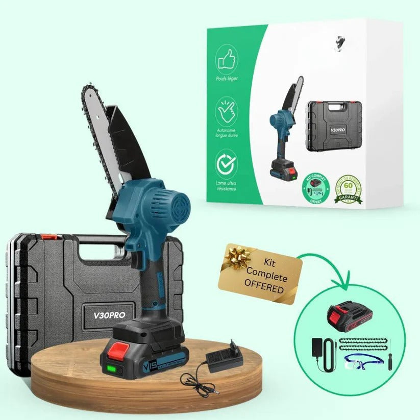 Cordless Electric Chainsaw with 1000W Motor and 30-Minute Battery, Lightweight