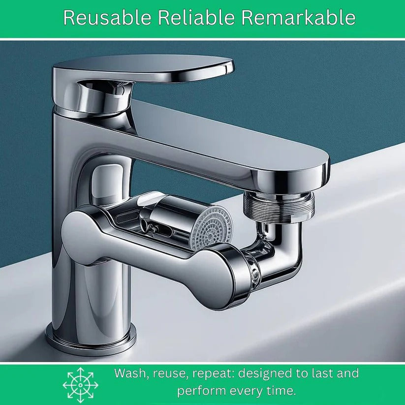 Rotating Faucet Aerator with Dual Spray Modes and Flow Reducer, 1440 Degree Swivel