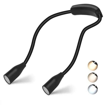 Wearable Shoulder LED Light with Dual Bendable Arms and Adjustable Brightness