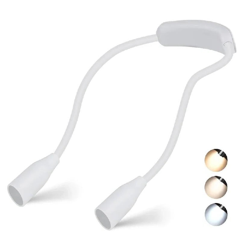 Wearable Shoulder LED Light with Dual Bendable Arms and Adjustable Brightness
