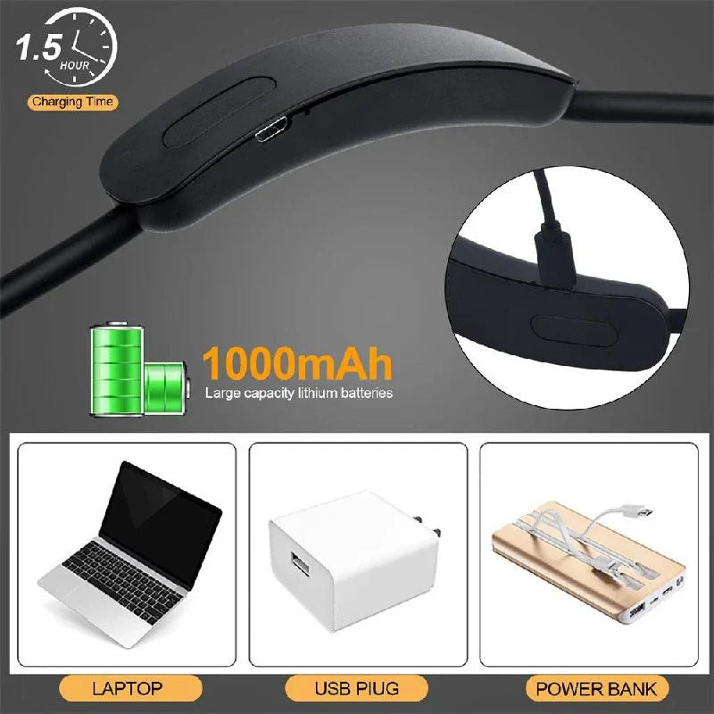 Wearable Shoulder LED Light with Dual Bendable Arms and Adjustable Brightness