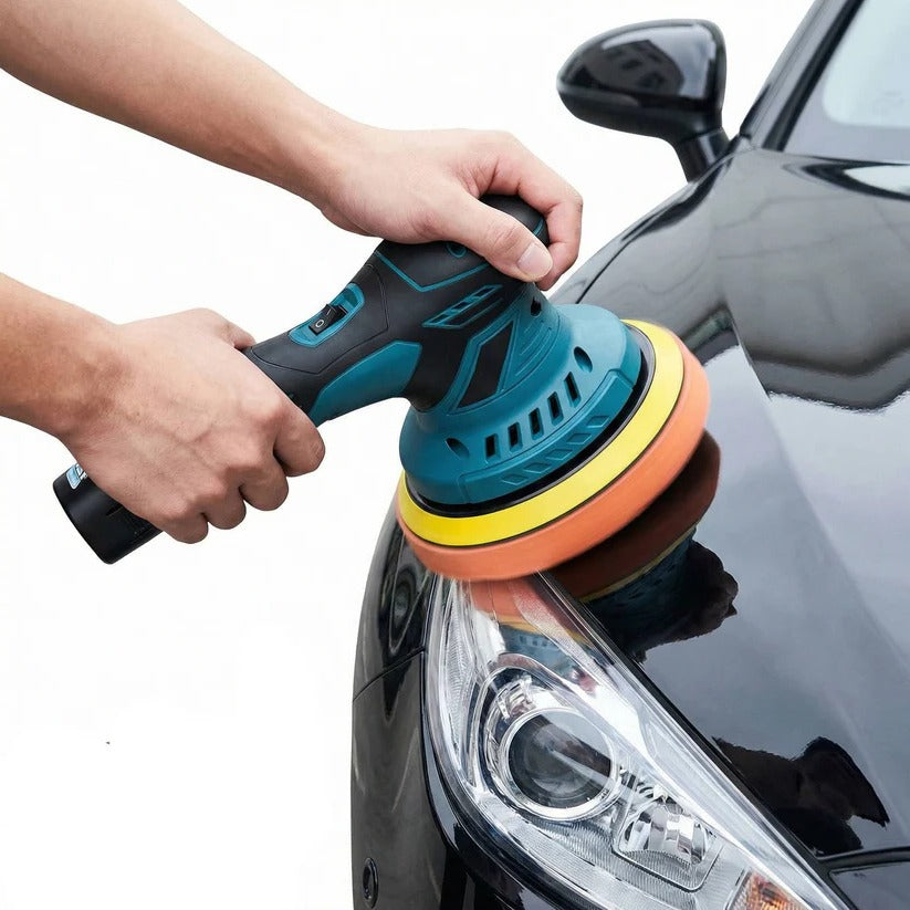 Orbital Car Polisher with Dual Battery System and 4 Interchangeable Pads, 6 Inch