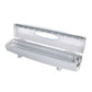 Plastic Wrap Dispenser with Spring Loaded Cutter and Multi-Material Compatibility