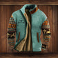 Fleece Jacket with High Collar and Full Zip, Side Pockets for Men