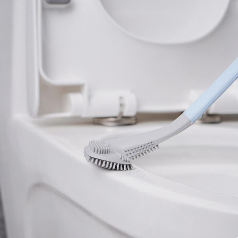 Wall Mounted Toilet Brush with Deep Reaching Bristles and Drip Away Holder