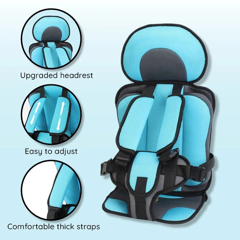 Child Protection Booster Cushion Seat with Integrated Safety Harness for Car Travel