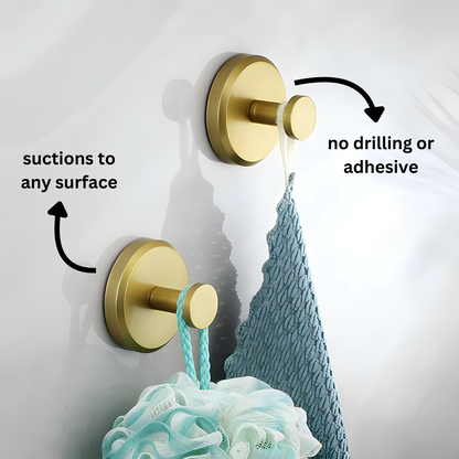 Suction Cup Hooks with Toolless Press Seal and 15 Lb Capacity, 4-Pack
