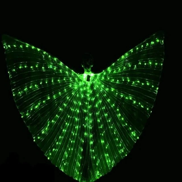 Butterfly Wings with Multicolor LED Edges and Adjustable Harness, 24-36in Wingspan