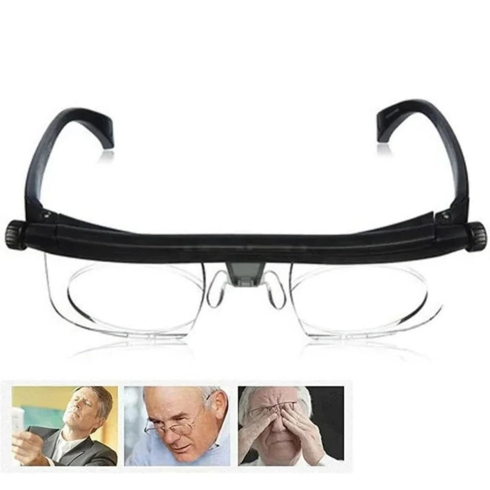 Adjustable Focus Glasses for Near and Far Vision with Dial-Control Precision Adjustment