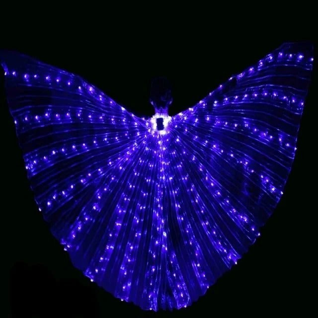 Butterfly Wings with Multicolor LED Edges and Adjustable Harness, 24-36in Wingspan